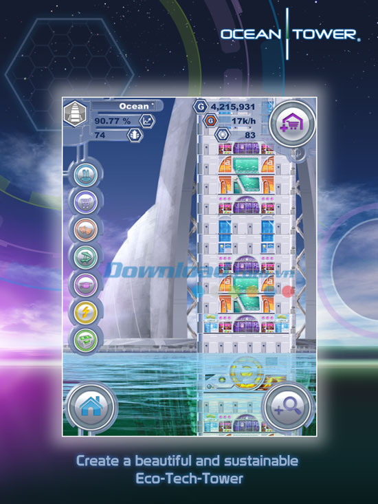Ocean Tower for Android 1.4.0 Game xây dựng tòa tháp ngoài đại dương cho Android